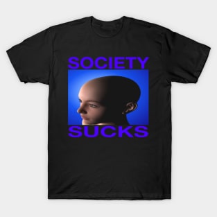 Society Sucks - Retro y2k Graphic Funny Introvert Antisocial Sarcasm T-Shirt